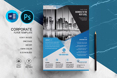 Business Flyer Template business flyer company flyer corporate flyer creative flyer minimal flyer psd us letter word template