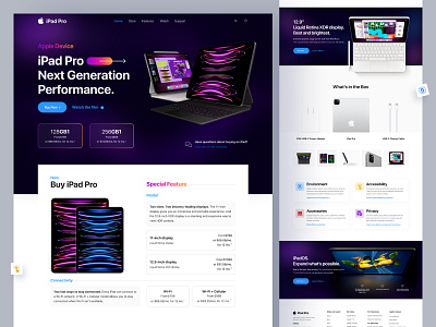 iPad Pro Landing Page Template apple apple device creative design home page ipad ipad pro landing page mobile product product page tab tab mobile trending ui ui ux ux webdesign website