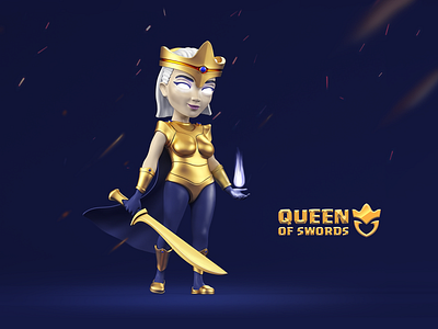 Queen Of Swords character design character modeling clash of clans crown digital 3d game game art gold queen supercell sword