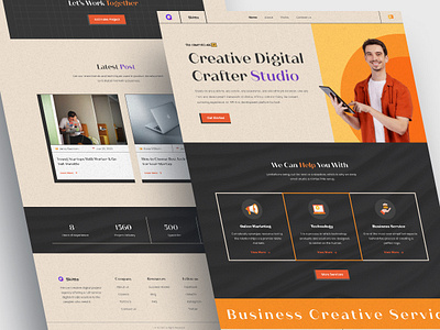 Creative Digital Agency - Landing Page Website agency agency website agency website design company company website creative agency creative direction home page landing page online course popular portfolio website studio ui ui design ui ux user experience user interface web design website