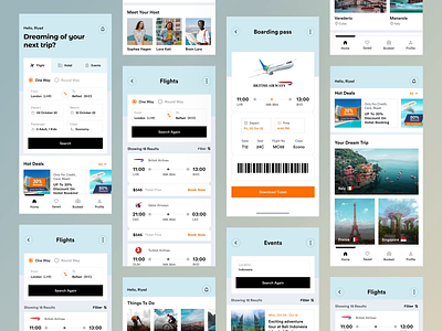 Tripify - Travel App airlines animation app app design booking booking app customer journey flight hotel booking mobile mobile app renting app reservation schedule tickets tickets app tourism travel app trip vacation