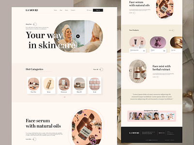 Cosmetics Store Website Design beauty beauty product branding cosmetic cosmetics cosmetics store cosmetology fashion makeup skin care skin cosmetology skincare ui web web design website design