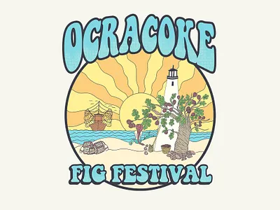 Ocracoke Fig Festival Design clasic graphic design illustration ocracoke fig festival outdoor retro tshirt design vintage