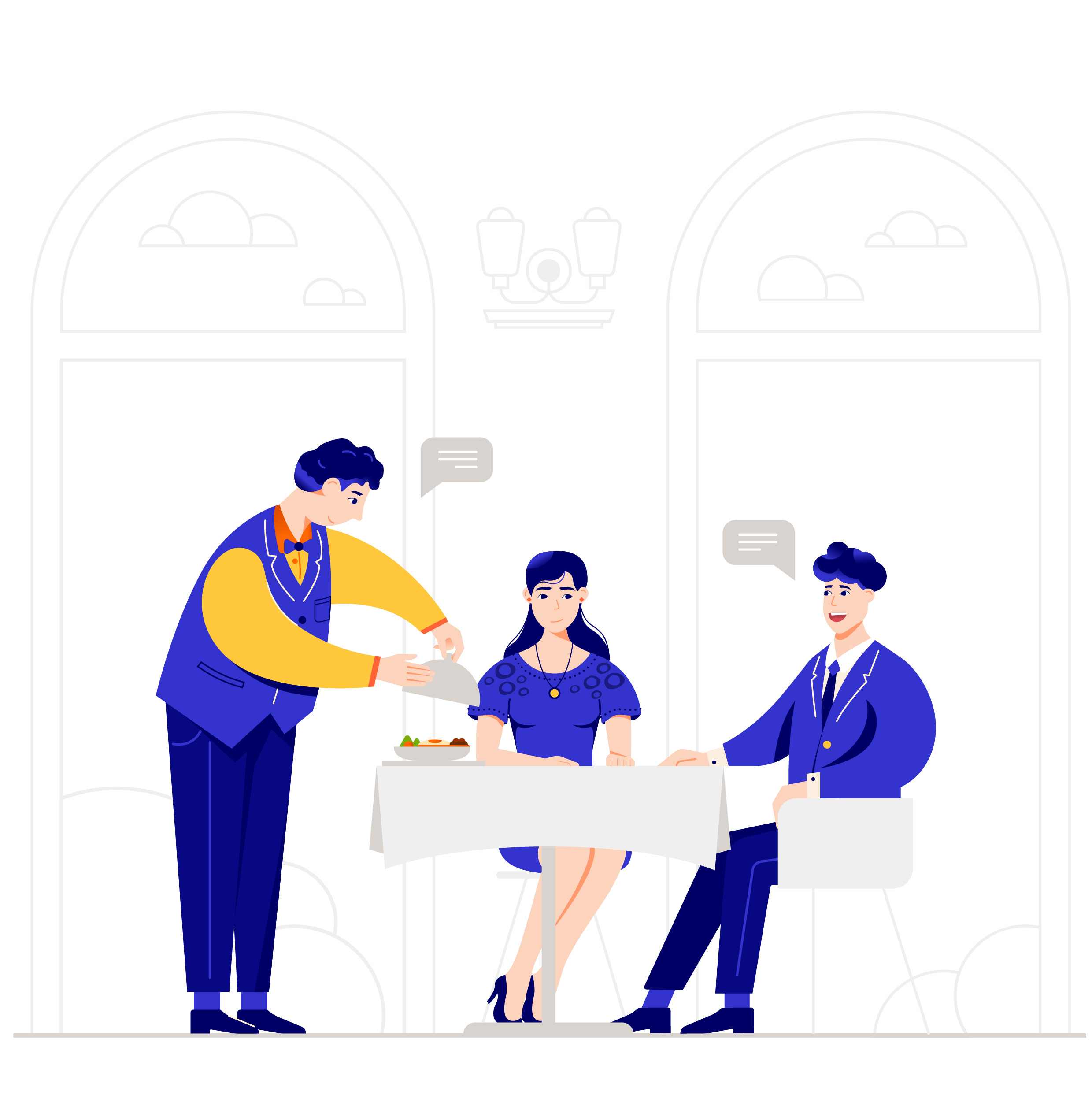 Waiter illustrations animation blendtool design dribbble dribbble best shot graphic design illustration lifestyle lifestyle illustration motion graphics onboarding ui vector vector illustration waiter waiters