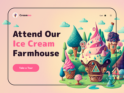 Landing Concept for the Ice Cream Factory branding clear design design e commerce e shop food foodporn graphic graphic design homepage ice cream illustration landing page logo mobile product page restaurant ui ux website