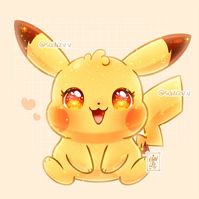 POKEMON PIKACHU FANART by sailizv.v adorable adorable lovely artwork concept creative cute art design digitalart picachu