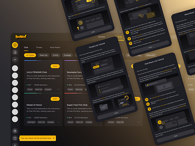 BOOYAH Website - Tutorial Pages (Dark) branding design graphic design illustration ui ux vector website