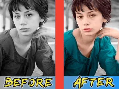 Colorize Black & white Photo Editing graphic design motion graphics photo editing