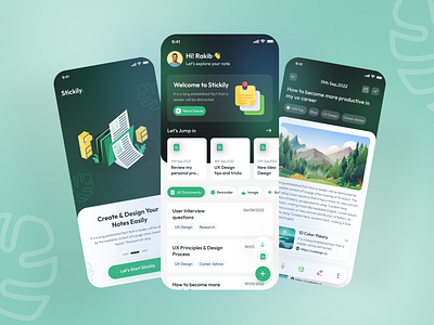 Stickily - Sticky Note App Concept [Free Figma File] app app design app redesign app ui best dribbble shot 2022 note note app note app ui product design sticky note trend ui uidesign user experience user interface ux uxdesign