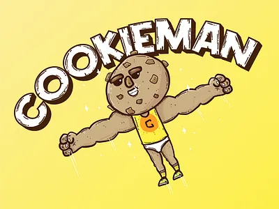 COOKIEMAN 2d branding character cookie cute design drawing flat food illustration illustrator logo mascot ui vector