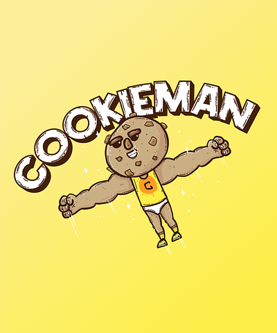 COOKIEMAN 2d branding character cookie cute design drawing flat food illustration illustrator logo mascot ui vector