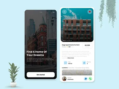 Real Estate Rental App apartment app design booking design graphic design house minimal mobile mobile app online property real estate app realestate rent rental rental app ui uidesign uiux ux