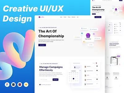 Beautifull landing page design for any use blockchain branding creative design graphic design illustration landing page logo ui ux vector