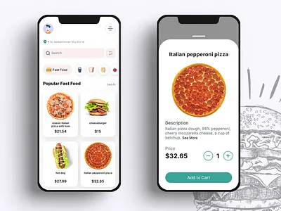 Food Application animation application design fast food food food application graphic design illustration motion graphics ui ui design ux