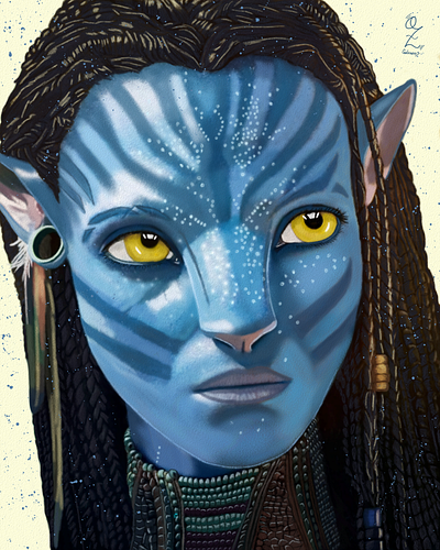 Avatar Illustration drawing by Oz Galeano art arte arte ozgaleano avatar blue boceto dibujo digitalart drawing fanart illustration james cameron mexico movie ozgaleano painting portrait retrato sketch zoe saldana