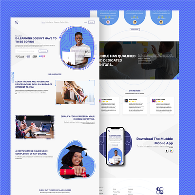 Mubble E-learning Website Landing Page animation branding design illustration logo typography ui ux vector