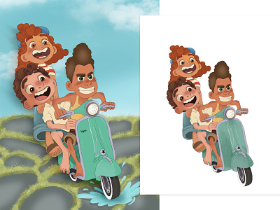 Luca Pixar illustration vector