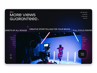 Video Production landing landing concept landing page ui web design