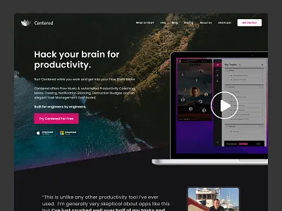Centered App Website clean design minimal ui ux website