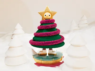 Xmas tree dancer 3d animation c4d character christmas christmas tree cinema4d cute illustration motion motion graphics redshift star tree xmas
