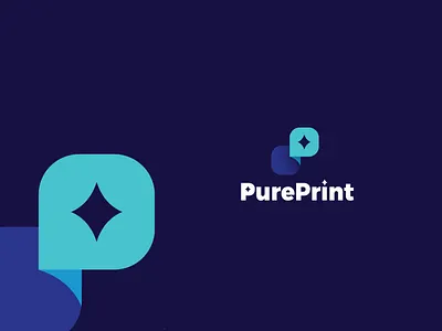 Pure Print branding illustration logo typography