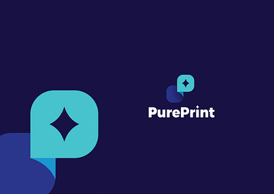 Pure Print branding illustration logo typography