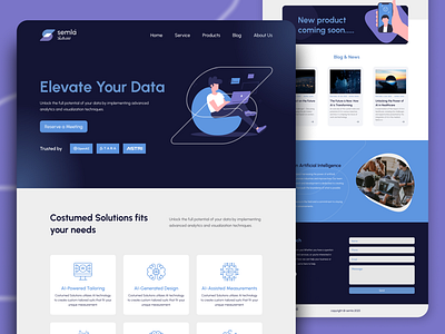 Semla AI – Landing Page Design ai branding data illustration landingpage ui ux webdesign webui