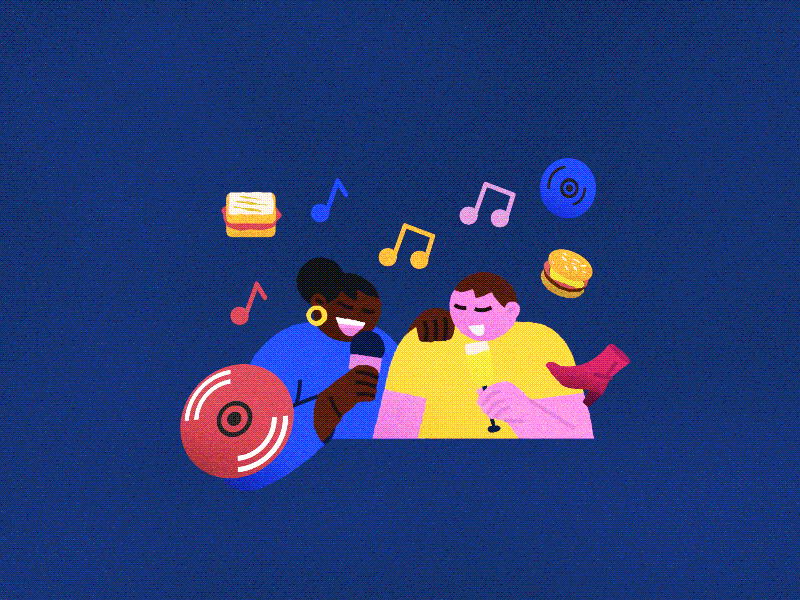 Happy New Year! 2d adobe alcool champagne character design flat gif illustration motion graphics music new vector vinyl wish year