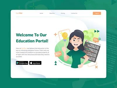 Landing Page Hero Exploration branding clean desktop girl illustration hero illustration landing page landing page hero minimal ui ui design uiux vector vector illustration web design website website design