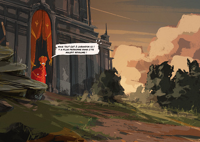 The Queen who slept for too long book comic digital drawing illustration landscape scenery