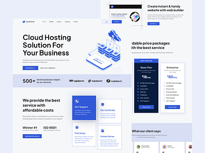 Juara Cloud - Web Hosting Landing Page app cloud cloud services design domain homepage hosting internet landing page server service startup ui uiux ux vps web design web hosting website