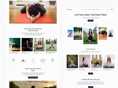 Yoga landing page design fitnes fitness graphic design gym landing page physical activity pilates sport stretching ui ui design ux web website workout yoga yoga landing page