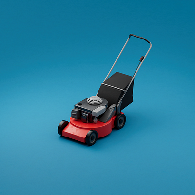 Push Mower 3d 3dmodel c4d lawn mower low poly redshift