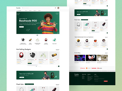 Gadget E-Commerce Website Landing Page design digital e commerce gadget gradient header hero section landing page modern ui uiux web webdesign website