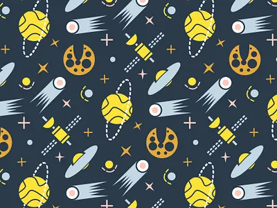 Space Doodle Illustration Seamless Pattern childish pattern cosmos cute tshirt ecommerce galaxy global kids fabric planet pluto repeat pattern rocket seamless pattern small retailer space space kids spacecraft textile graphics universe wallpaper wrapping paper