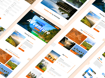 Travel Booking Agency Wesbite booking booking website branding concept design explore new orange and white travel agency website travel booking website traveler website typography ui vector web design website