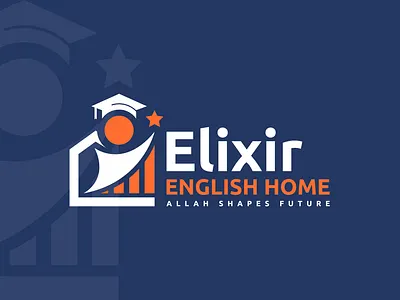 Elixir English Home ab hadi brand branding business logo education elixir english graphic design home institute logo logo logo design vector