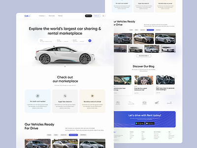 Car Rental Website Design app branding business car car rental car ride car sharing location online ride transportation ui uiux webdesign