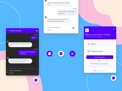 Falkon Connect Chat Widget app branding chat widget design illustration logo minimal typography ui ux vector widget