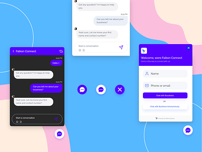 Falkon Connect Chat Widget app branding chat widget design illustration logo minimal typography ui ux vector widget