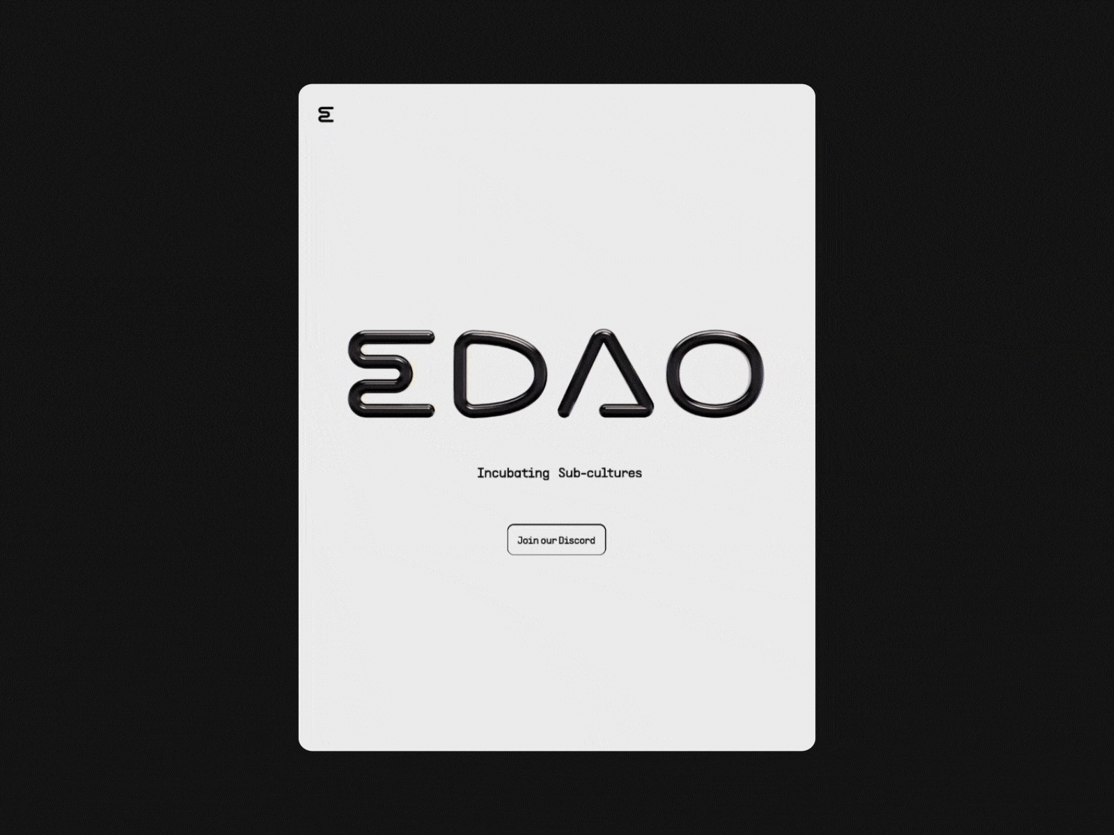 EDAO - Hero Section 3d animation brutal design hero interaction landing page web design