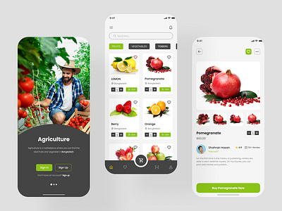 Agriculture Mobile App adobe xd agriculture agriculture mobile apps agriculture website farmer farmer app figma food foods fruits app fruits website ios app landing page mobile apps ui ui design uiux uiux design ux webdesign