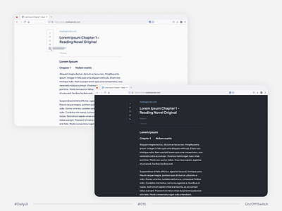 #DailyUI Challenge #015 On/Off Switch - Color Scheme Toggle Mode color scheme dailyui dark mode desktop f9 firefox light mode mozilla reader view reading toggle ui ux