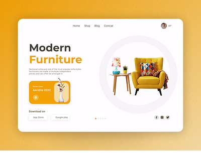 Furniture Web Header branding header design hero hero design landingpage ui ui visual design webdesigner