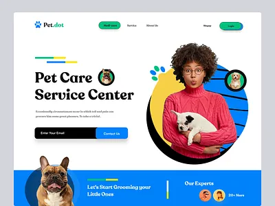 Pet Care landing page best landing page design design tendy 2023 home page landingpage ui webpage website website design