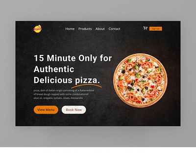 Pizza Shop Hero branding design graphic design header design hero hero design ui ui visual design webdesigner