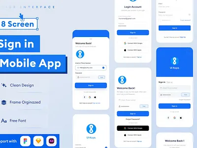 Sign in Mobile App android app app design application clean design design for app display ios mobile mobile app mobile app design mobile app design mobile apps realistic screeen simple ui ux website