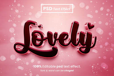 Lovely 3D Editable Text Effect 3d 3d font 3d text effect design font effect graphic design illustration love 3d love candy love day love flower love text lovely text effect pink text rose text text effect