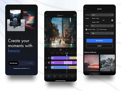Edit video App app clean creator dashboard edit editor film image editing ios minimal mobileapp movie photo editor social app ui ux video video edit video editor