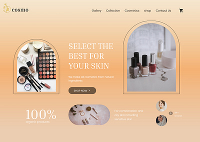 Cosmetics App app beautiful beauty beauty products cosmetics design graphic design landing page logo organic products skin ui ux